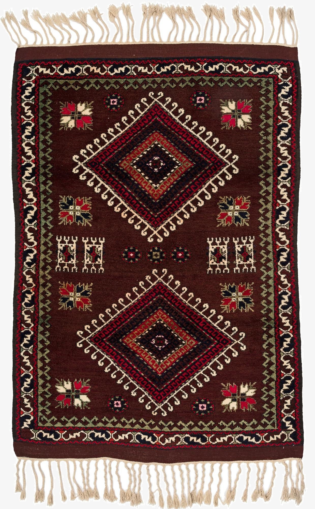 4' x 6'  Hand Knotted Gharajeh Wool Rug