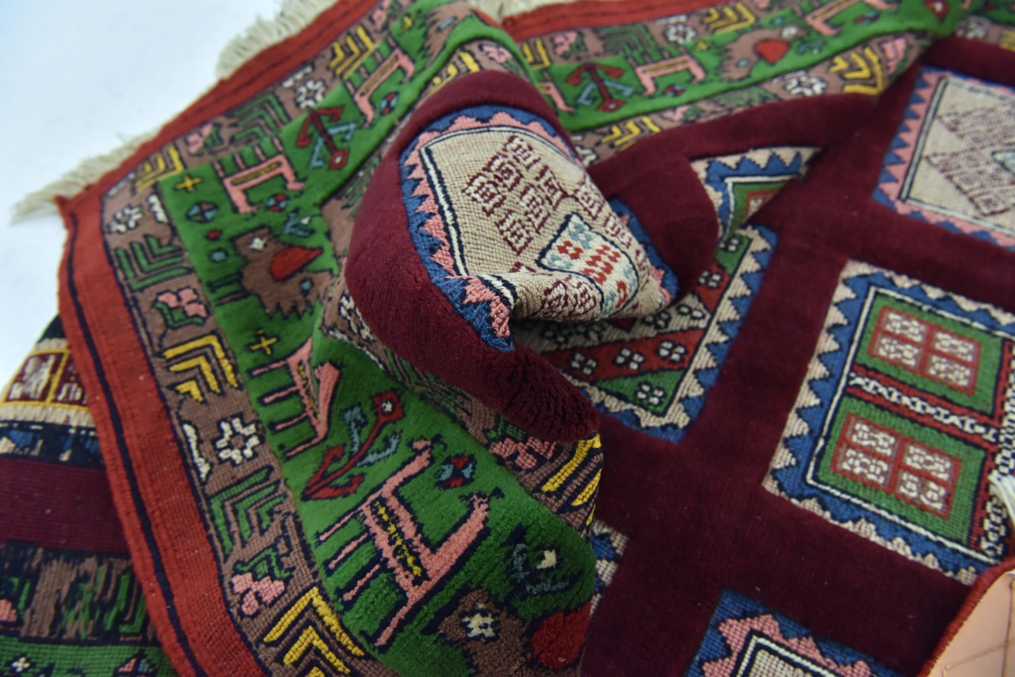 4' 3 x 6' 6 Hand Knotted Ghoochan Persian Wool Rug