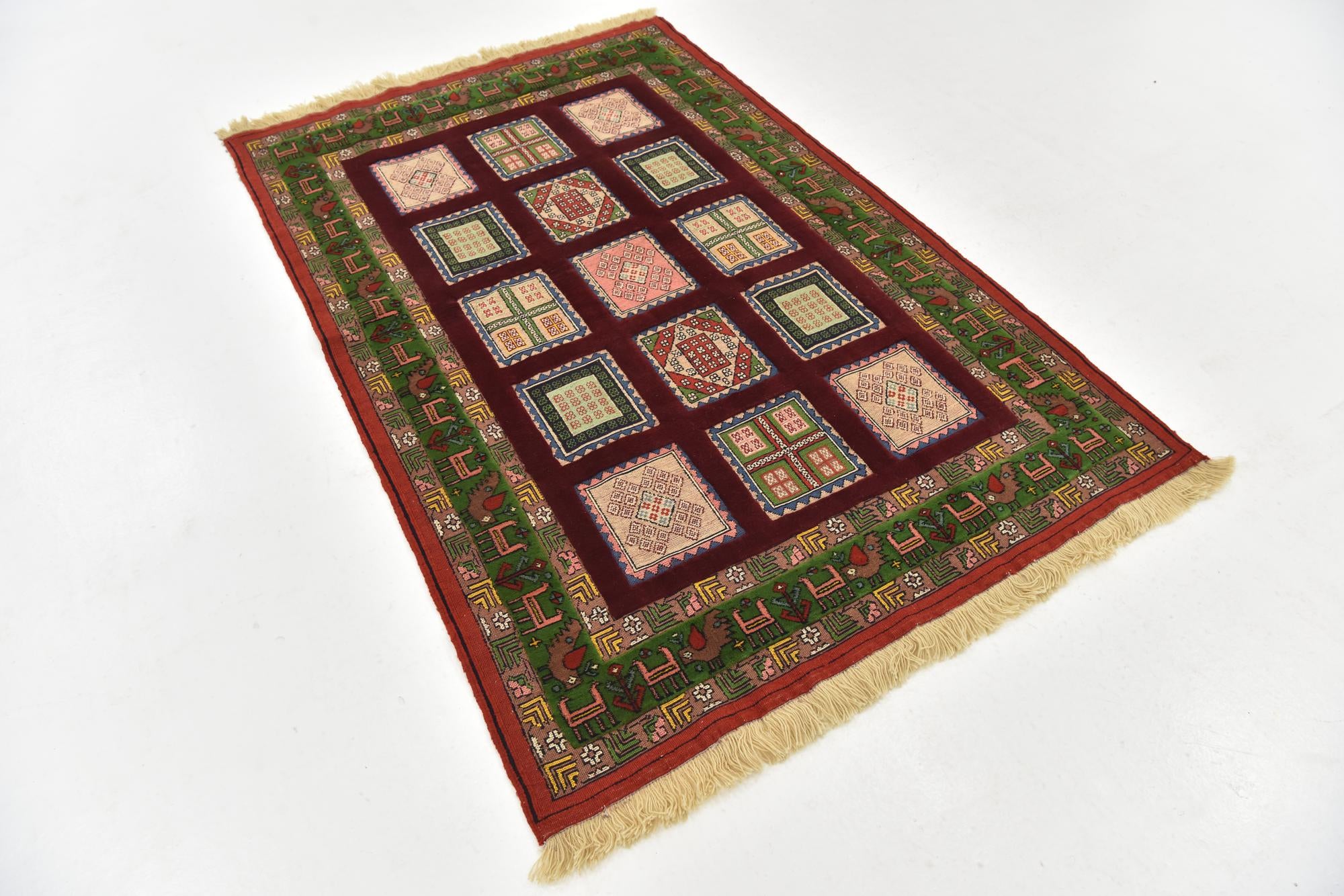 4' 3 x 6' 6 Hand Knotted Ghoochan Persian Wool Rug