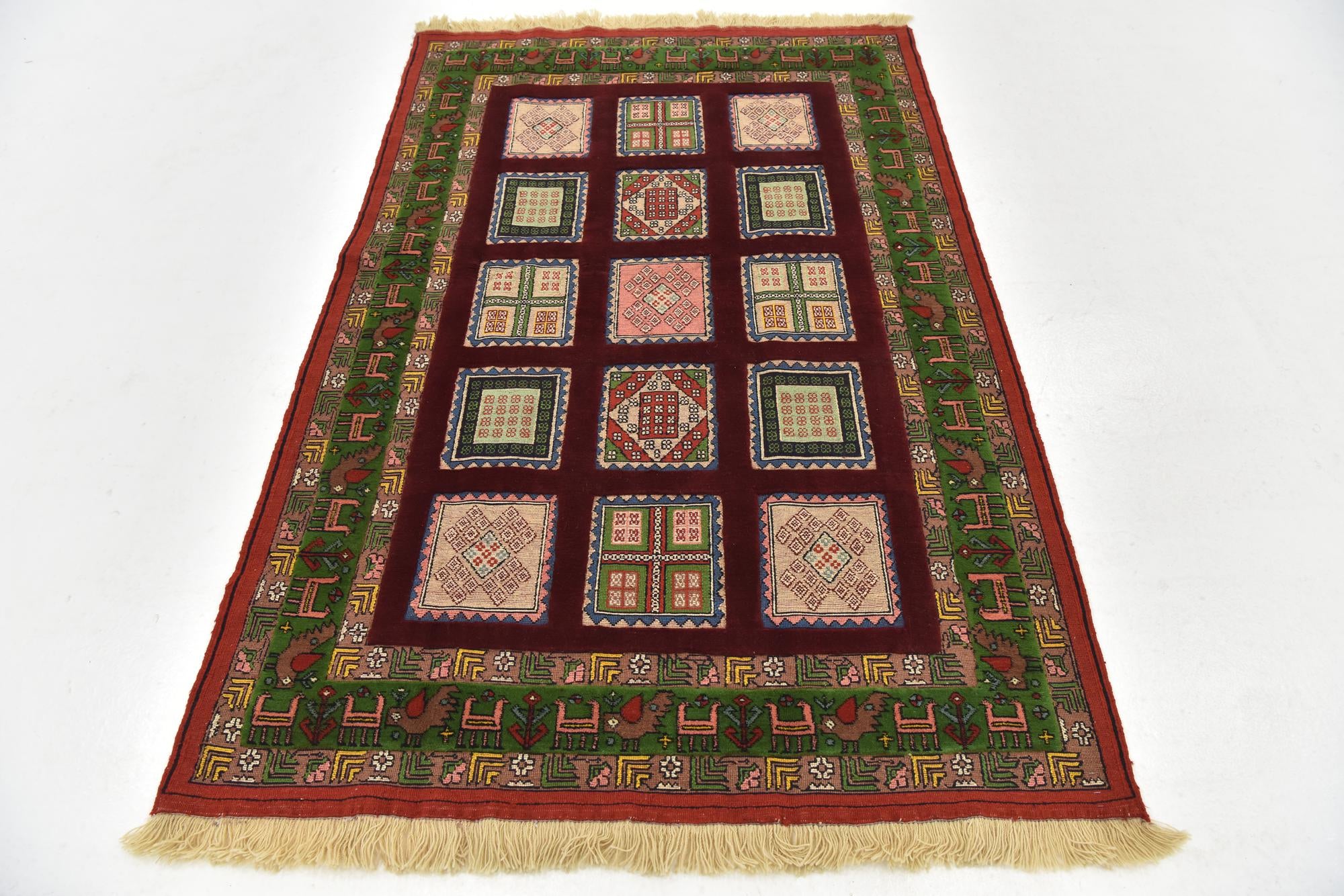 4' 3 x 6' 6 Hand Knotted Ghoochan Persian Wool Rug