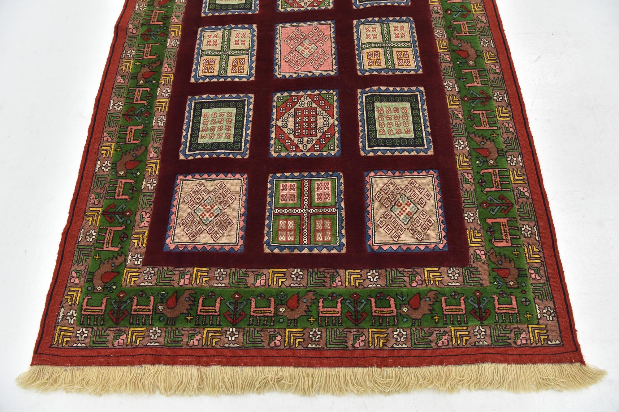 4' 3 x 6' 6 Hand Knotted Ghoochan Persian Wool Rug