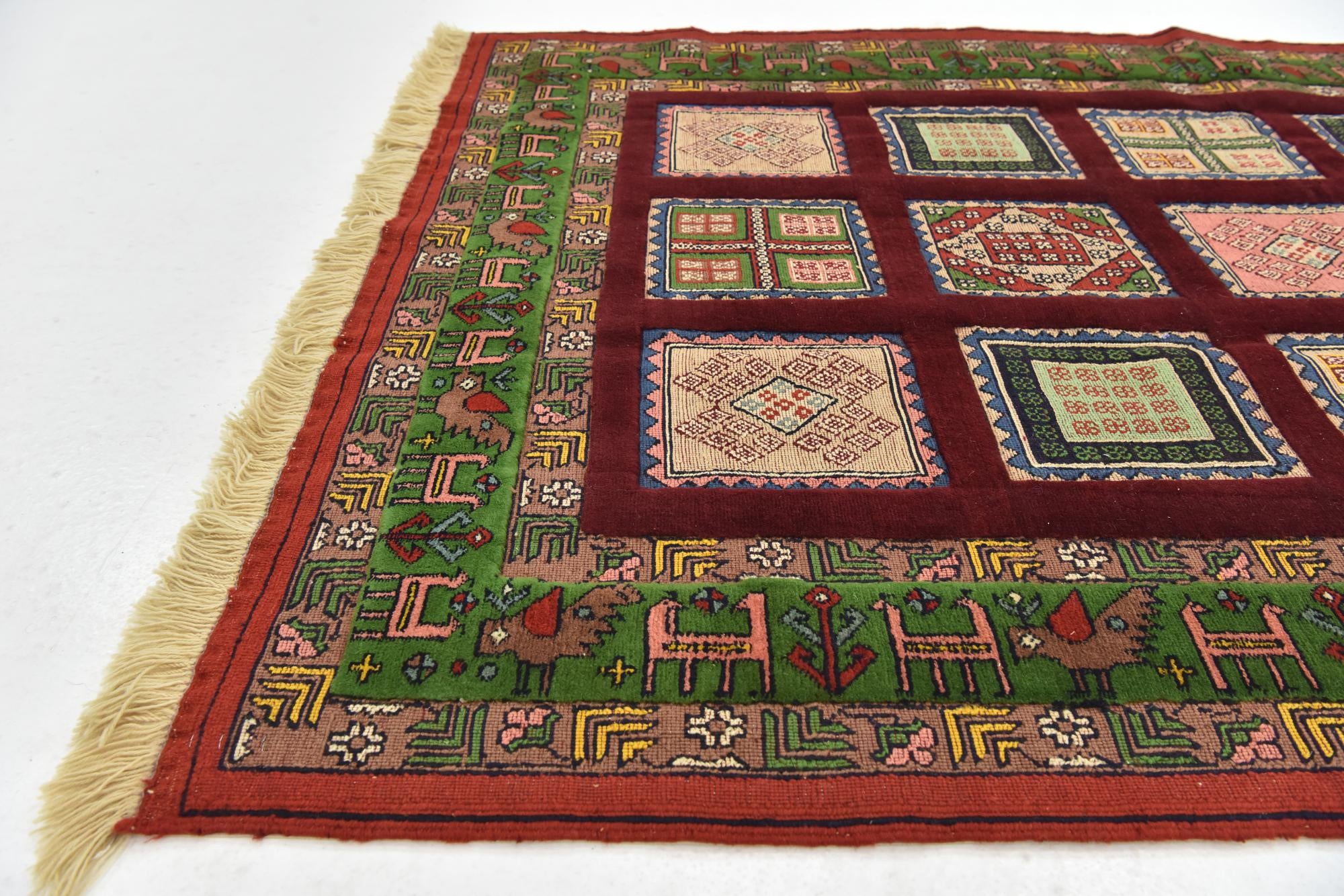 4' 3 x 6' 6 Hand Knotted Ghoochan Persian Wool Rug