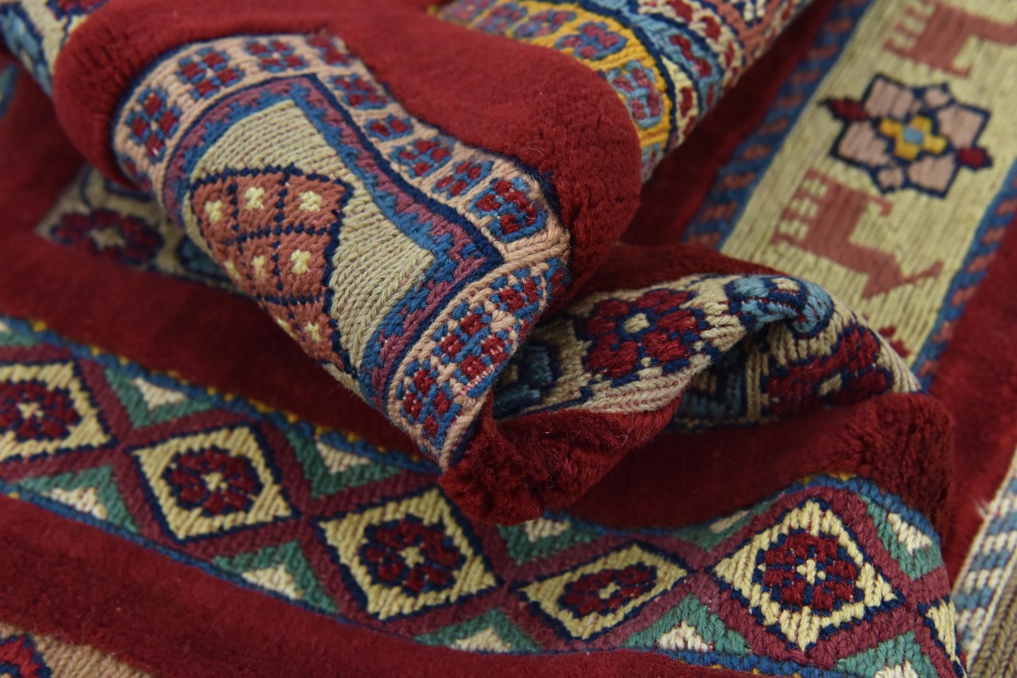 4' 4 x 6' 7 Hand Knotted Ghoochan Persian Wool Rug