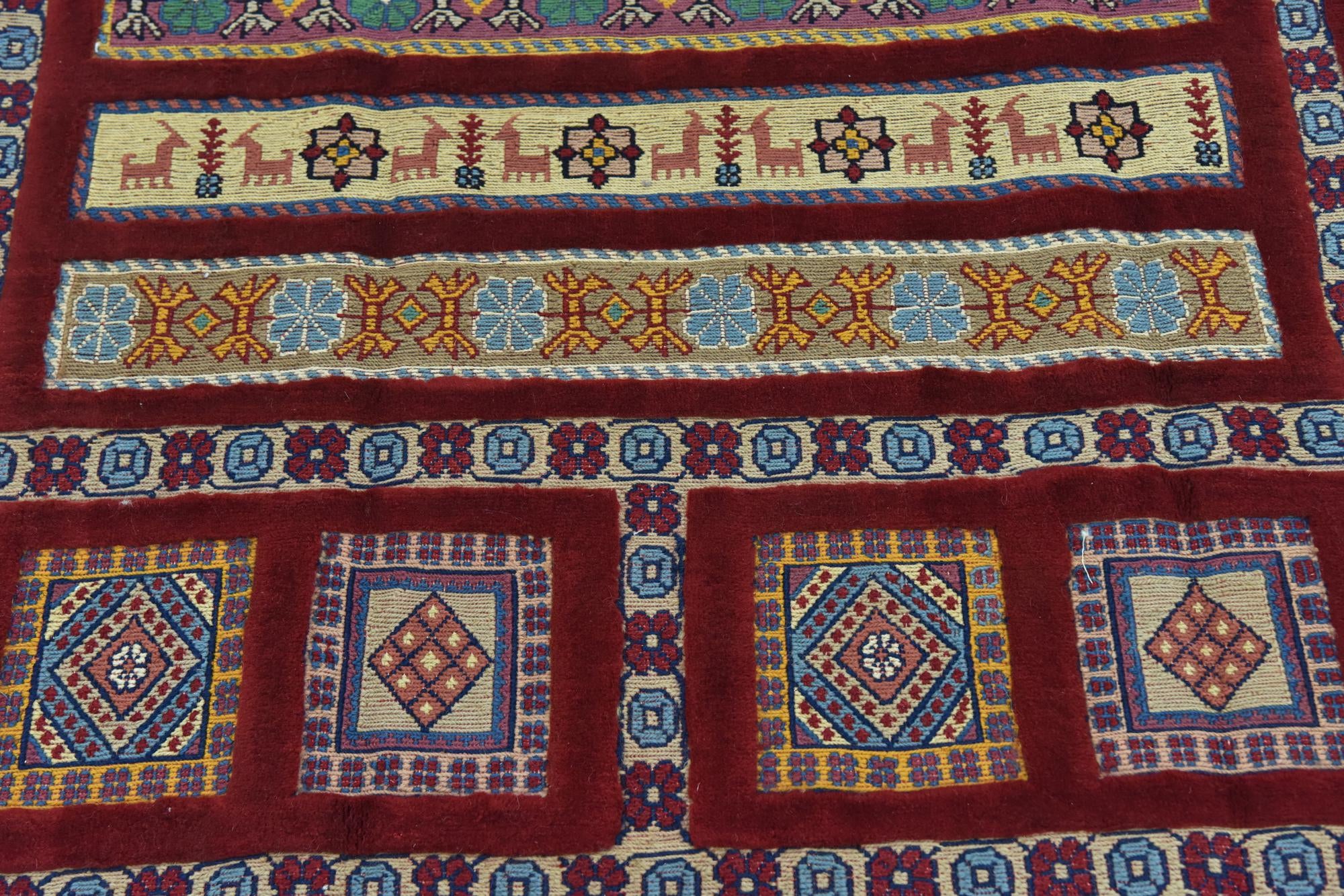 4' 4 x 6' 7 Hand Knotted Ghoochan Persian Wool Rug