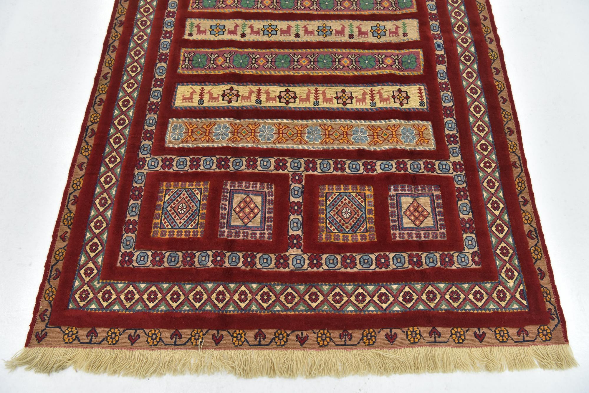 4' 4 x 6' 7 Hand Knotted Ghoochan Persian Wool Rug