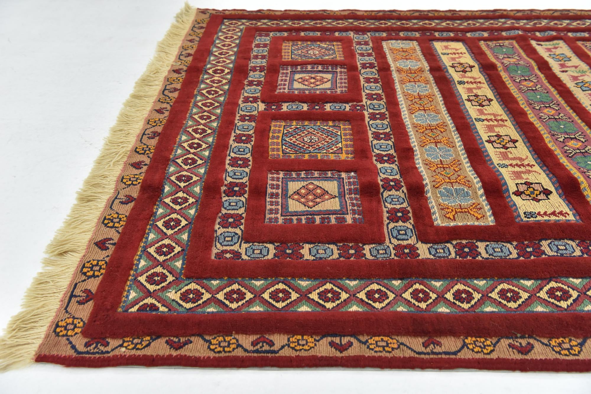 4' 4 x 6' 7 Hand Knotted Ghoochan Persian Wool Rug