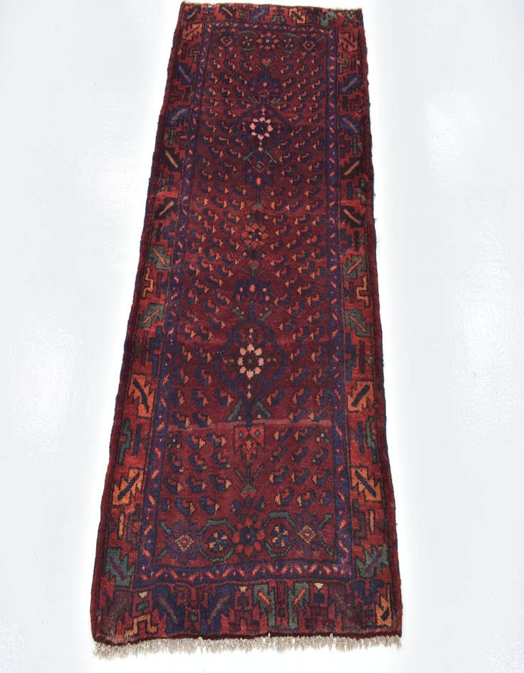 Detail image of 2' 8 x 4' 10 Hand Knotted Hamedan Persian Wool Rug