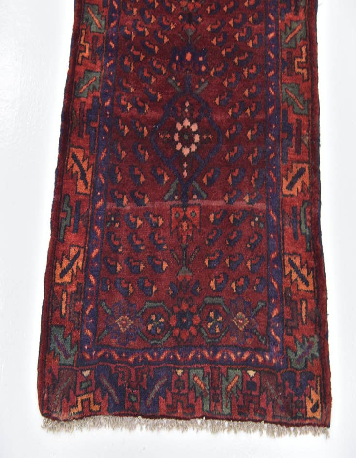 Detail image of 2' 8 x 4' 10 Hand Knotted Hamedan Persian Wool Rug