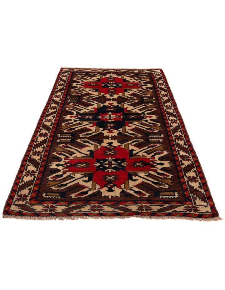 3' 8 x 6' 4 Hand Knotted Heriz Wool Rug