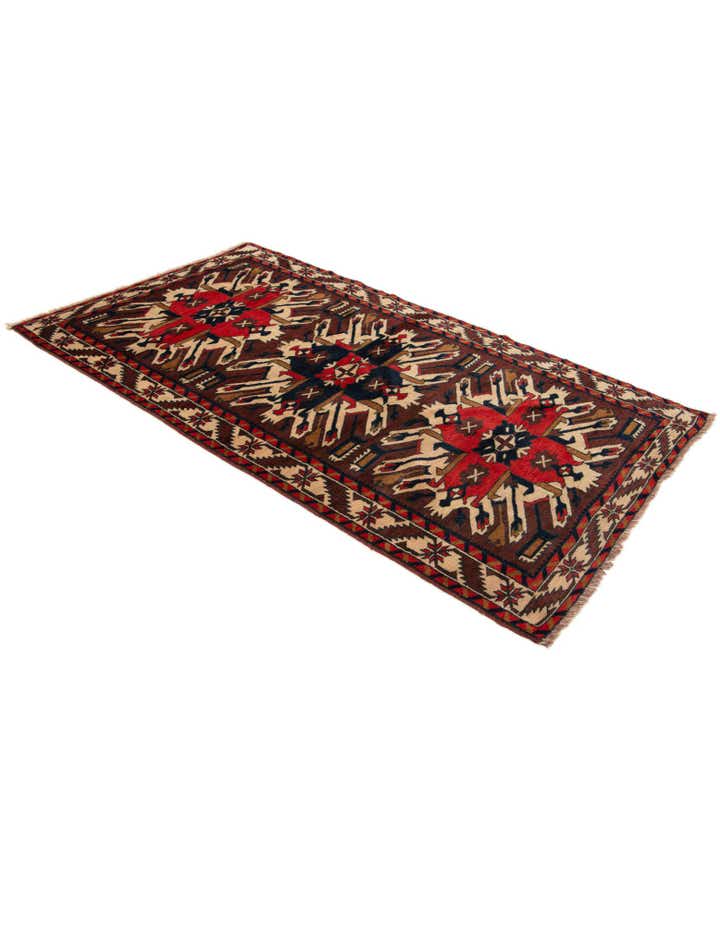 3' 8 x 6' 4 Hand Knotted Heriz Wool Rug