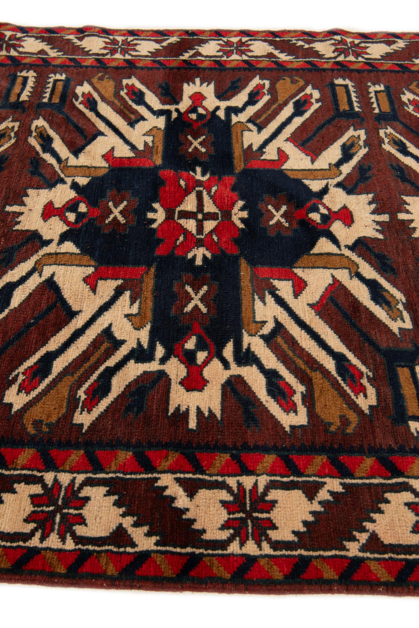 3' 8 x 6' 4 Hand Knotted Heriz Wool Rug