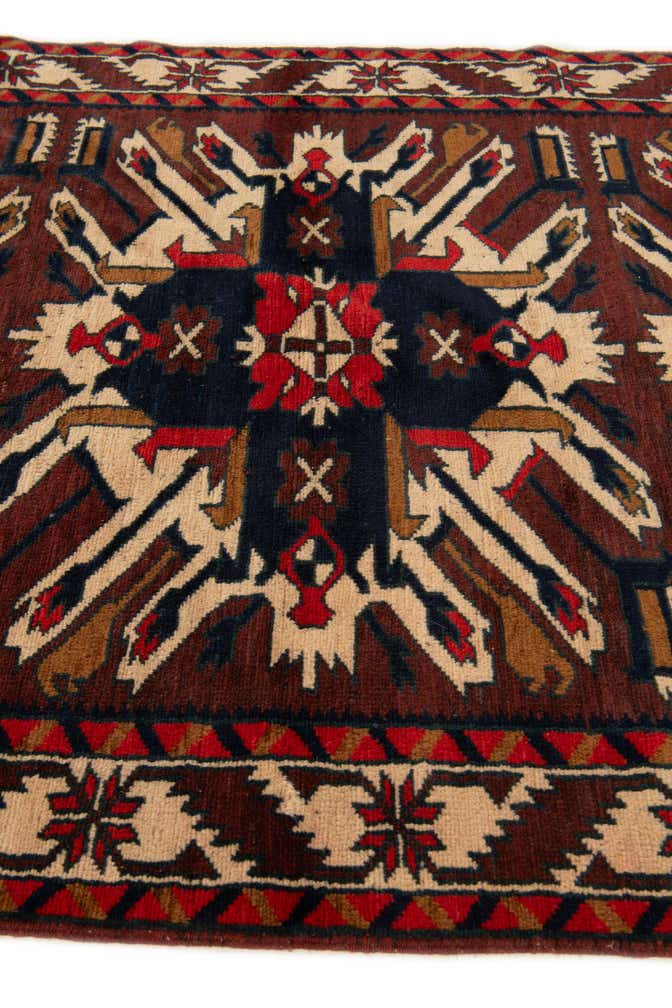 3' 8 x 6' 4 Hand Knotted Heriz Wool Rug
