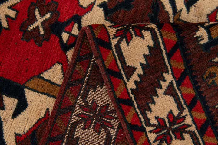3' 8 x 6' 4 Hand Knotted Heriz Wool Rug