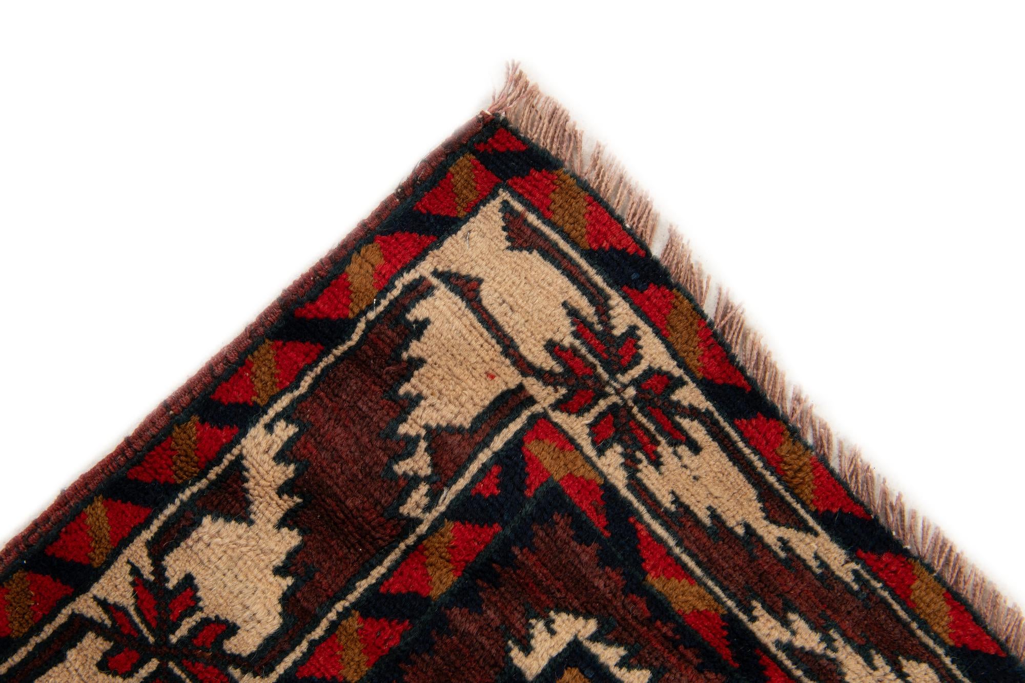 3' 8 x 6' 4 Hand Knotted Heriz Wool Rug