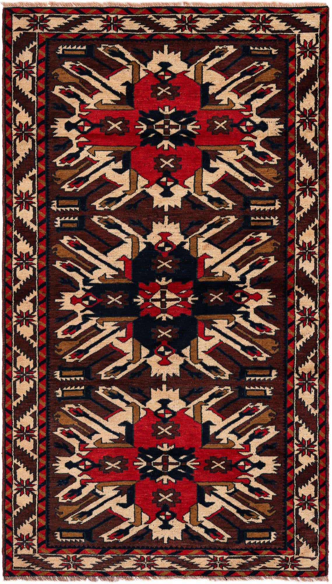 3' 8 x 6' 4 Hand Knotted Heriz Wool Rug