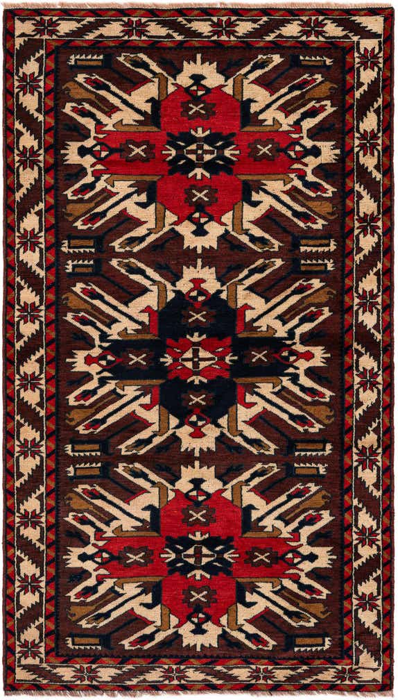 3' 8 x 6' 4 Hand Knotted Heriz Wool Rug