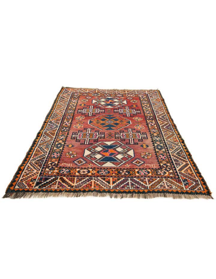 4' 2 x 5' 9 Hand Knotted Heriz Wool Rug