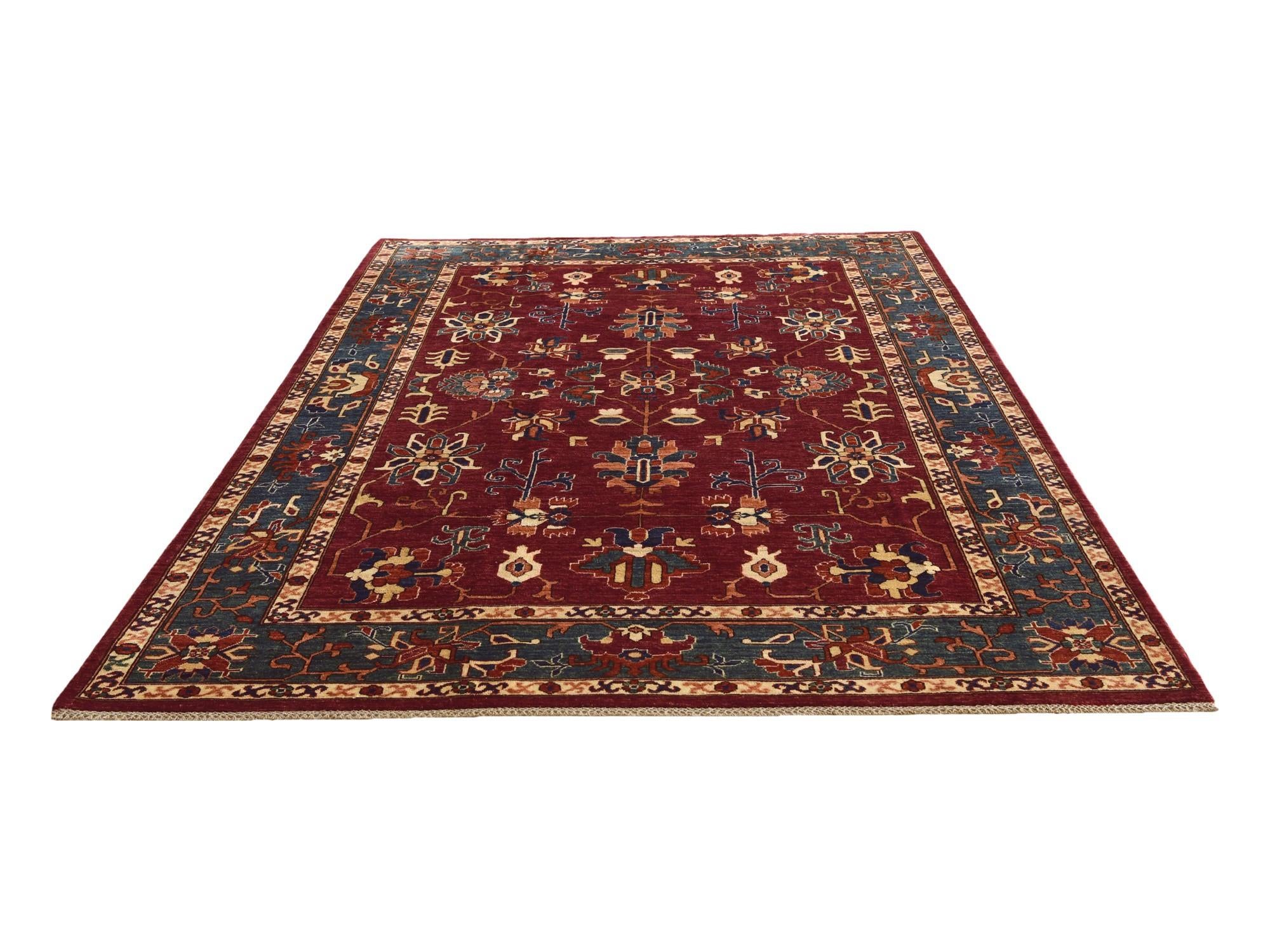 6' 9 x 9' 7 Hand Knotted Heriz Rug