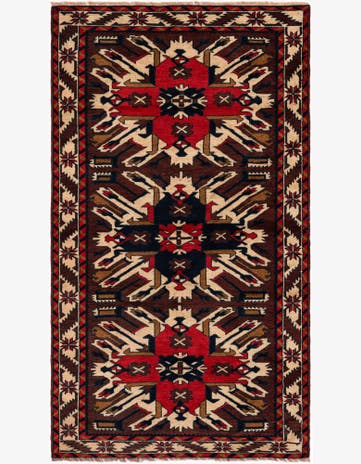 3' 8 x 6' 4 Hand Knotted Heriz Wool Rug
