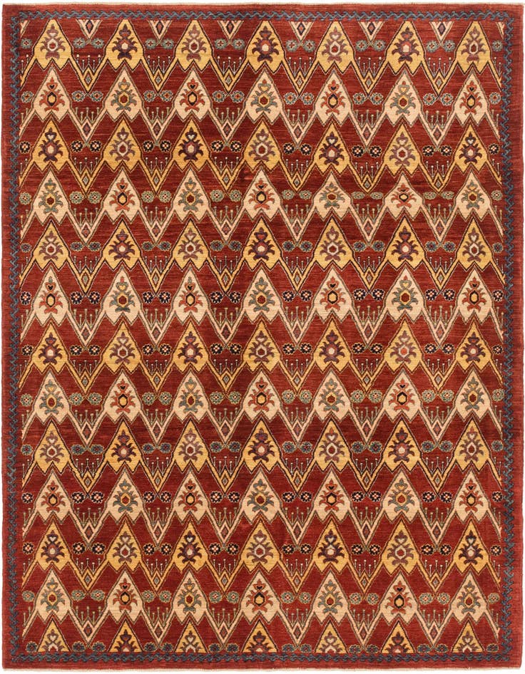 Detail image of 5' 8 x 8' Hand Knotted Ikat Oriental Rug