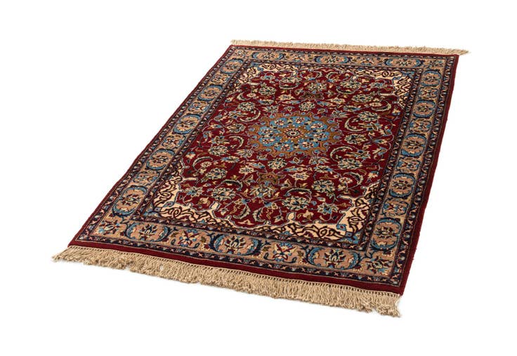 Detail image of 120cm x 175cm anudado a mano Isfahan Alfombra Oriental Lana