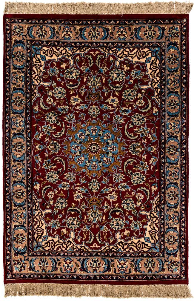 120cm x 175cm anudado a mano Isfahan Alfombra Oriental Lana