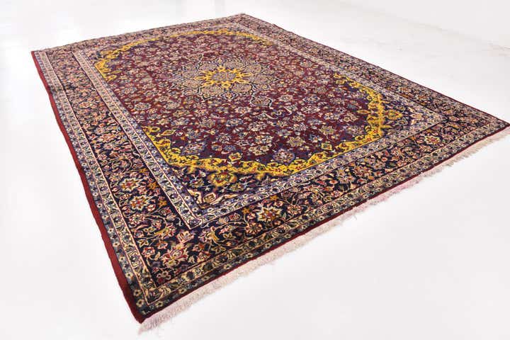 9' 8 x 12' 10 Hand Knotted Isfahan Persian Wool Rug