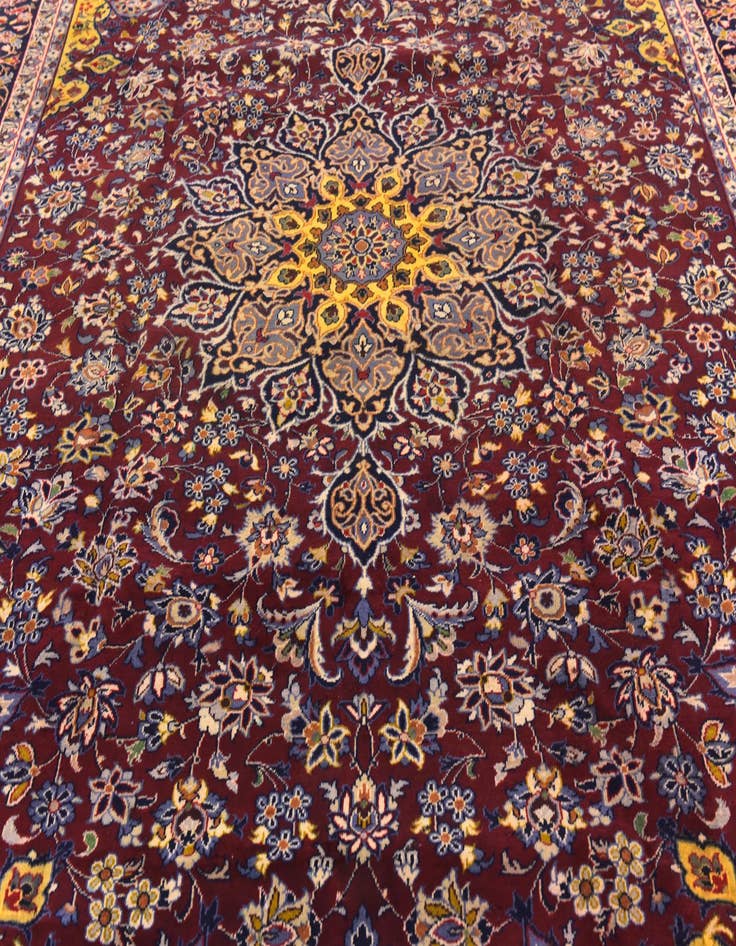 Detail image of 9' 8 x 12' 10  Hand Knotted Isfahan Persian Wool Rug