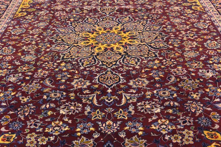 9' 8 x 12' 10 Hand Knotted Isfahan Persian Wool Rug