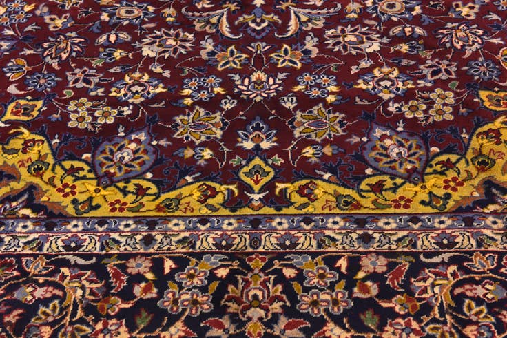 Detail image of 9' 8 x 12' 10 Hand Knotted Isfahan Persian Wool Rug