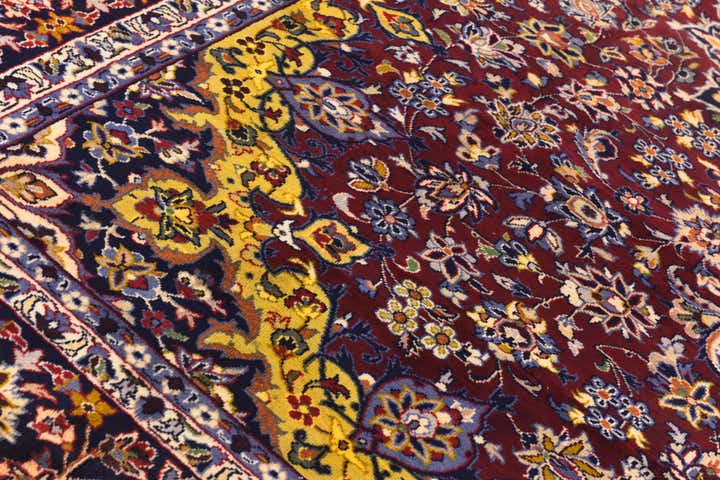 9' 8 x 12' 10 Hand Knotted Isfahan Persian Wool Rug
