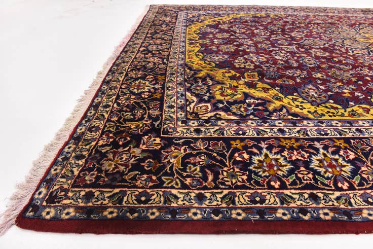 Detail image of 9' 8 x 12' 10 Hand Knotted Isfahan Persian Wool Rug