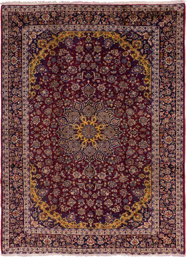 9' 8 x 12' 10 Hand Knotted Isfahan Persian Wool Rug