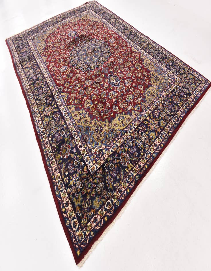 Detail image of 9' 6 x 13' 2  Hand Knotted Isfahan Persian Wool Rug