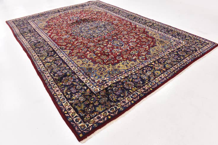 Detail image of 9' 6 x 13' 2 Hand Knotted Isfahan Persian Wool Rug