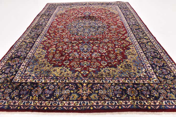 9' 6 x 13' 2 Hand Knotted Isfahan Persian Wool Rug