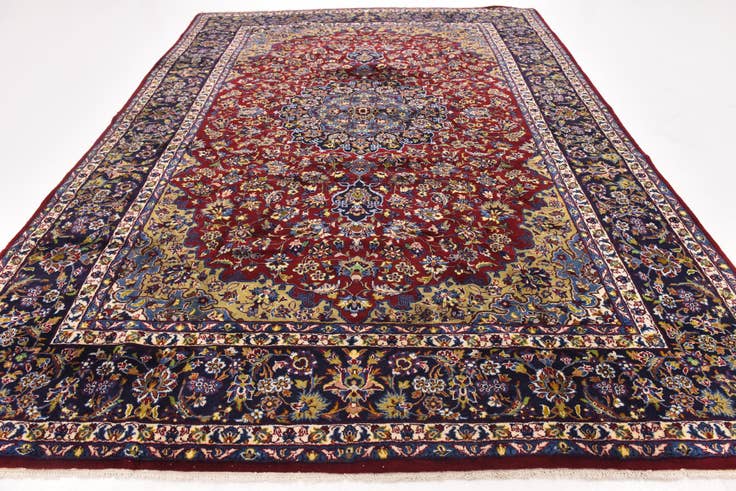 Detail image of 9' 6 x 13' 2 Hand Knotted Isfahan Persian Wool Rug