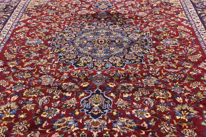 9' 6 x 13' 2 Hand Knotted Isfahan Persian Wool Rug