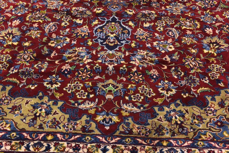 Detail image of 9' 6 x 13' 2 Hand Knotted Isfahan Persian Wool Rug