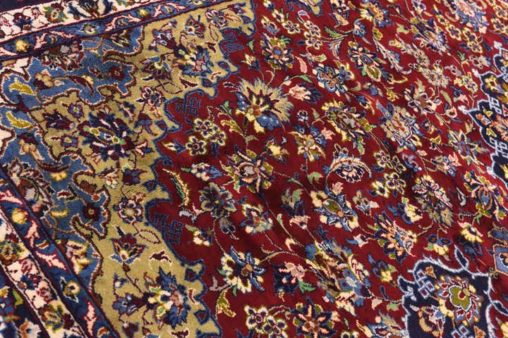 9' 6 x 13' 2 Hand Knotted Isfahan Persian Wool Rug