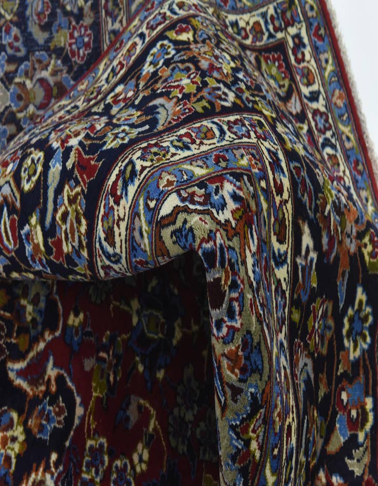 Detail image of 9' 9 x 13' Hand Knotted Isfahan Persian Wool Rug