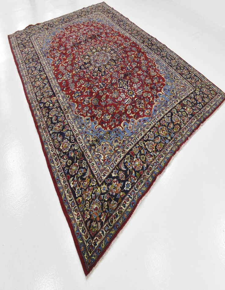 Detail image of 9' 9 x 13' Hand Knotted Isfahan Persian Wool Rug