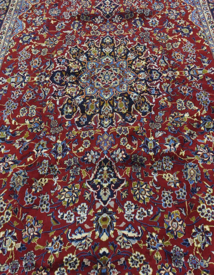 Detail image of 9' 9 x 13' Hand Knotted Isfahan Persian Wool Rug