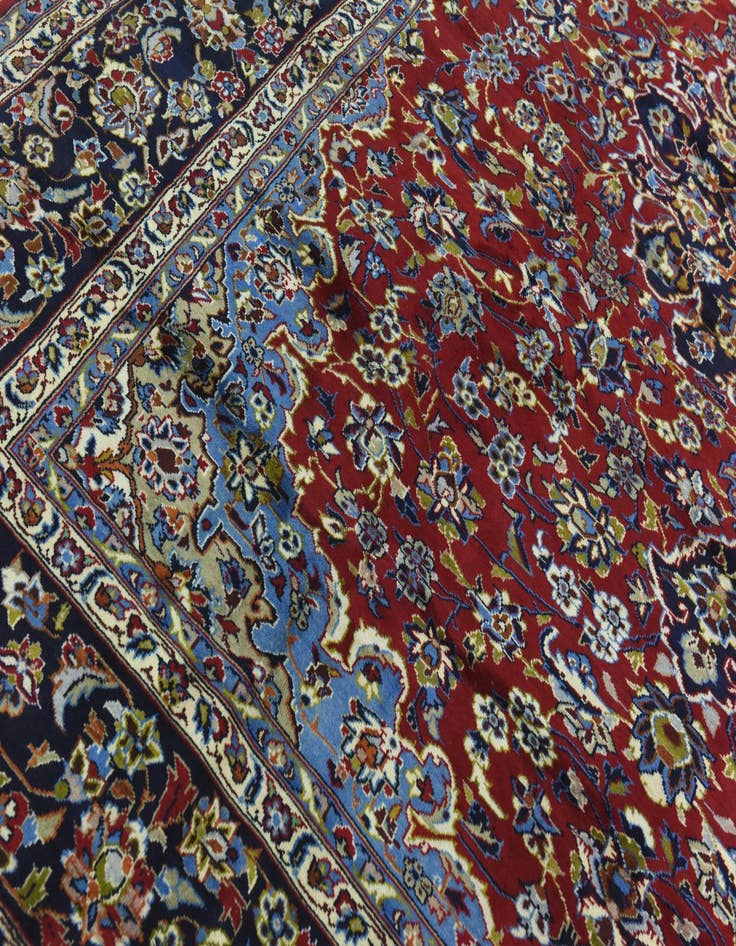 Detail image of 9' 9 x 13' Hand Knotted Isfahan Persian Wool Rug