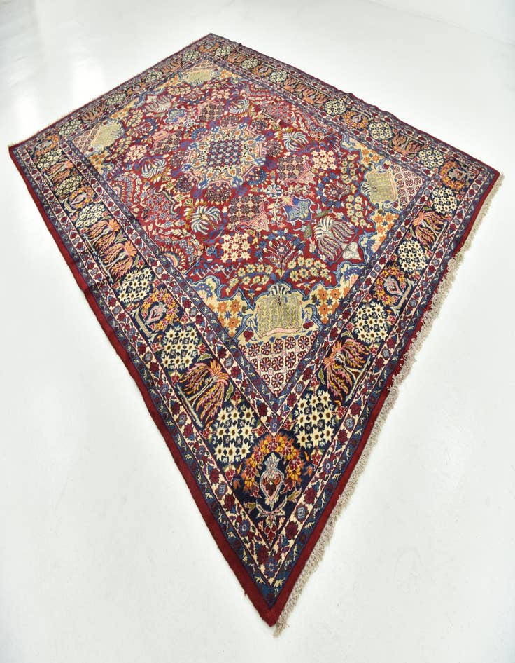 Detail image of 9' 10 x 13' 3  Hand Knotted Isfahan Persian Wool Rug