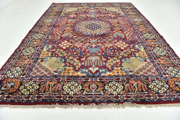9' 10 x 13' 3 Hand Knotted Isfahan Persian Wool Rug