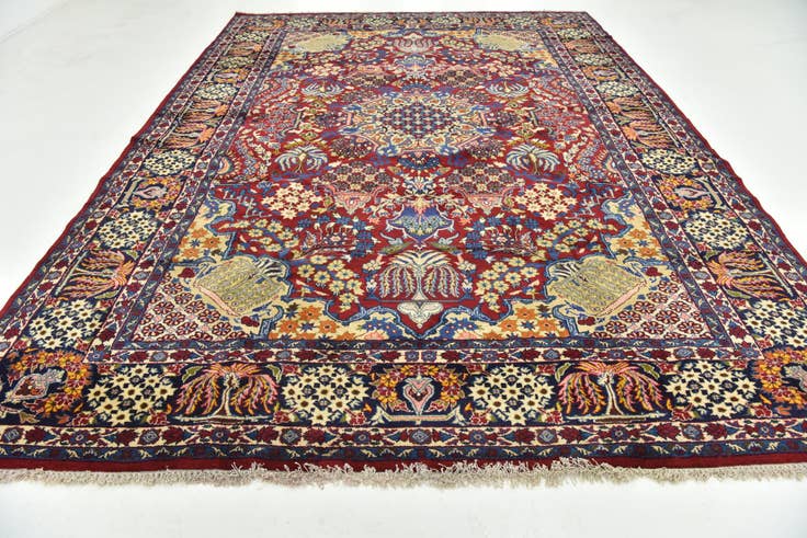 Detail image of 9' 10 x 13' 3 Hand Knotted Isfahan Persian Wool Rug