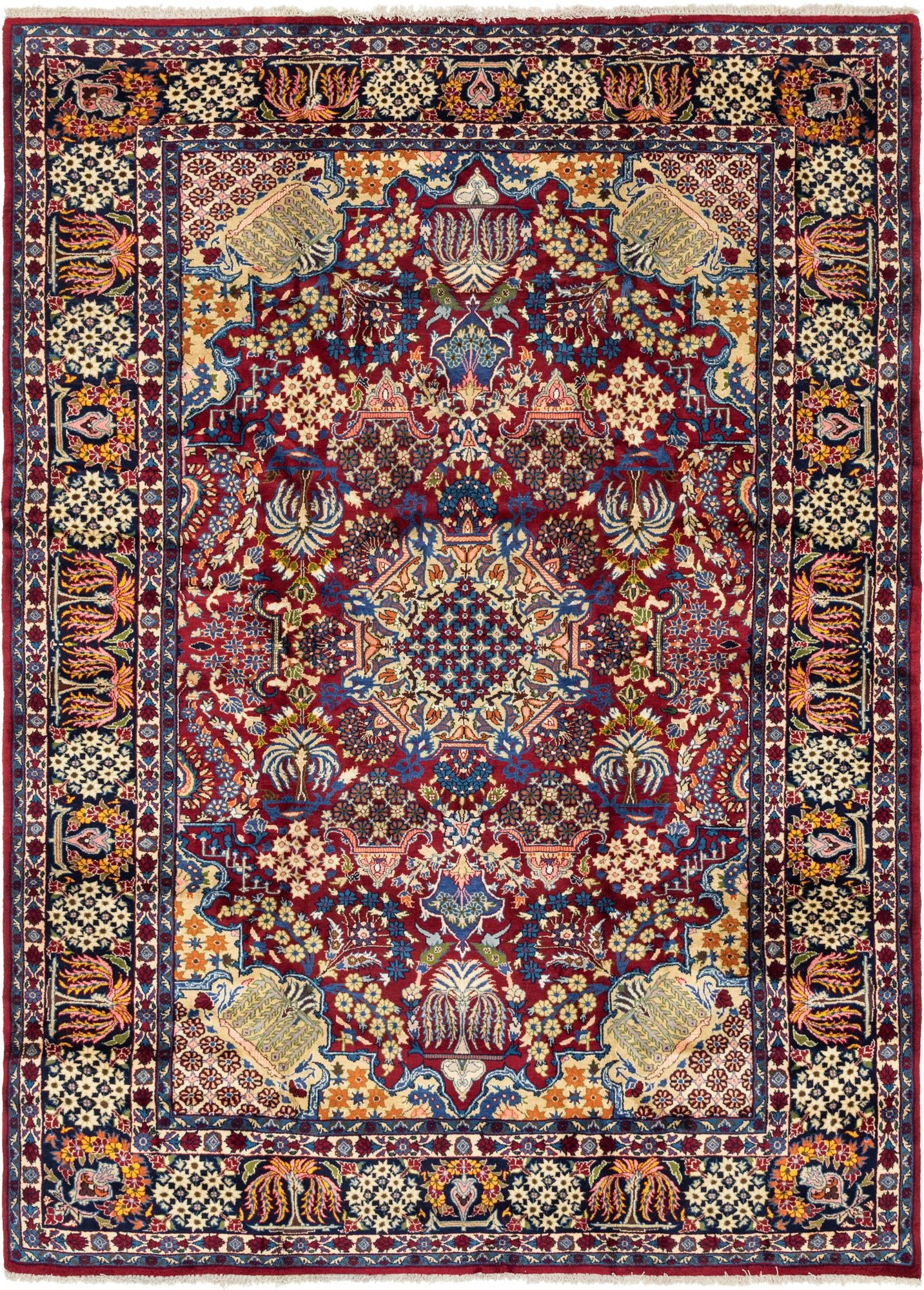 9' 10 x 13' 3 Hand Knotted Isfahan Persian Wool Rug
