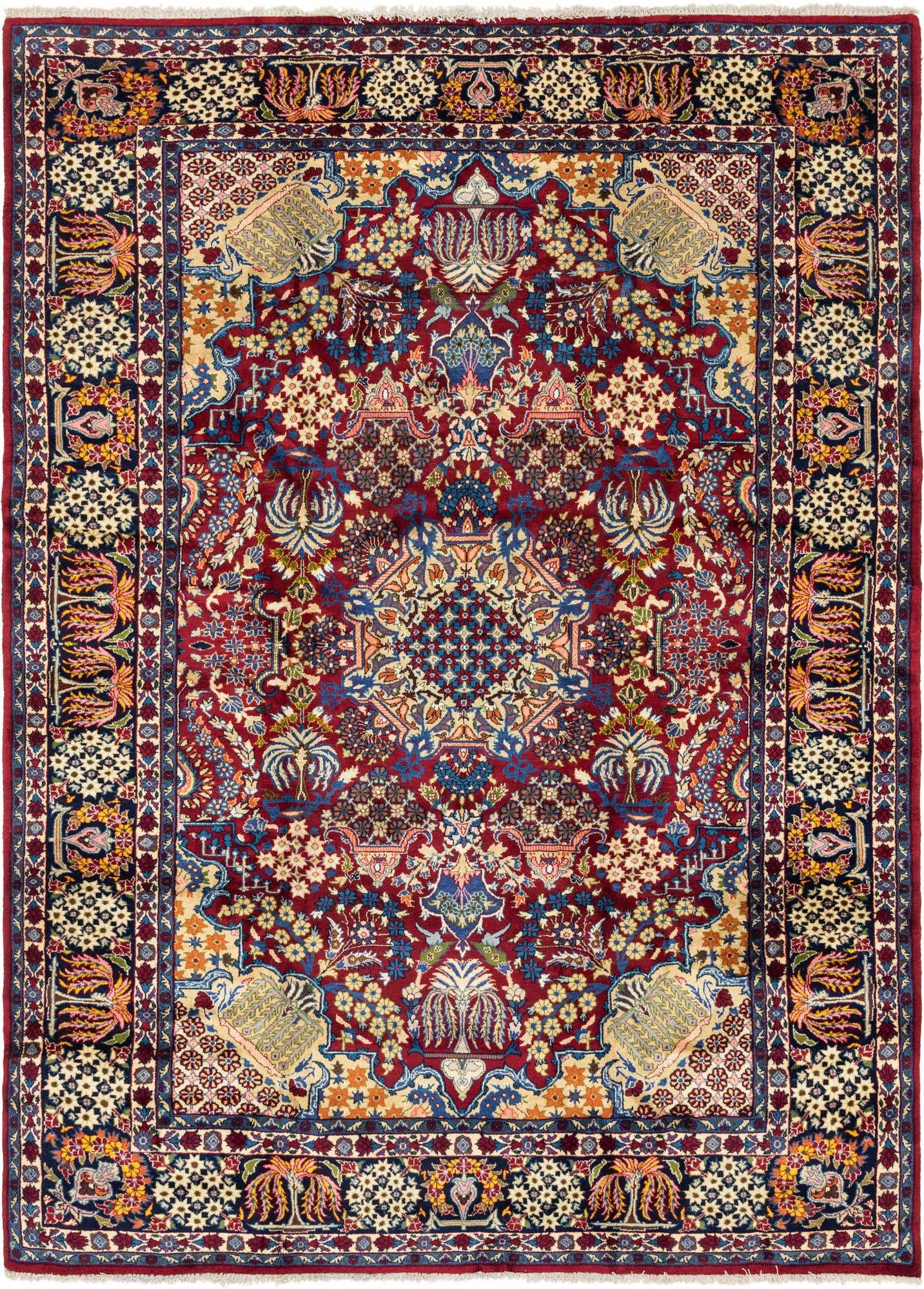 9' 10 x 13' 3 Hand Knotted Isfahan Persian Wool Rug