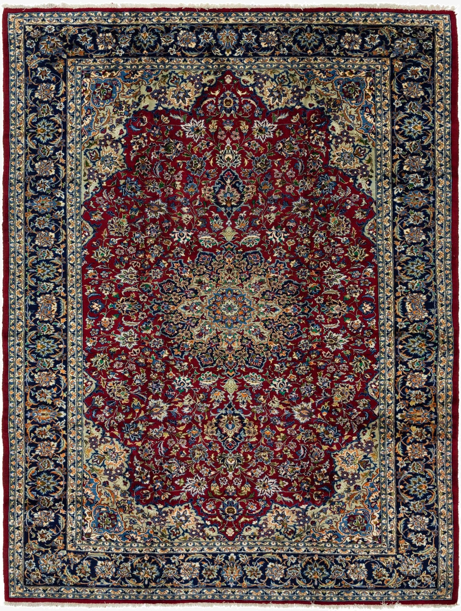 9' 6 x 12' 8  Hand Knotted Isfahan Persian Wool Rug